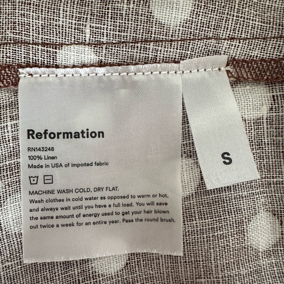 Reformation Polka Dot Print Wrap Skirt in Au Lait, Size S, EUC - Picture 7 of 7